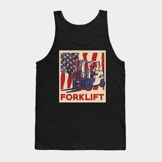 Retro Forklift Tank Top by mia_me